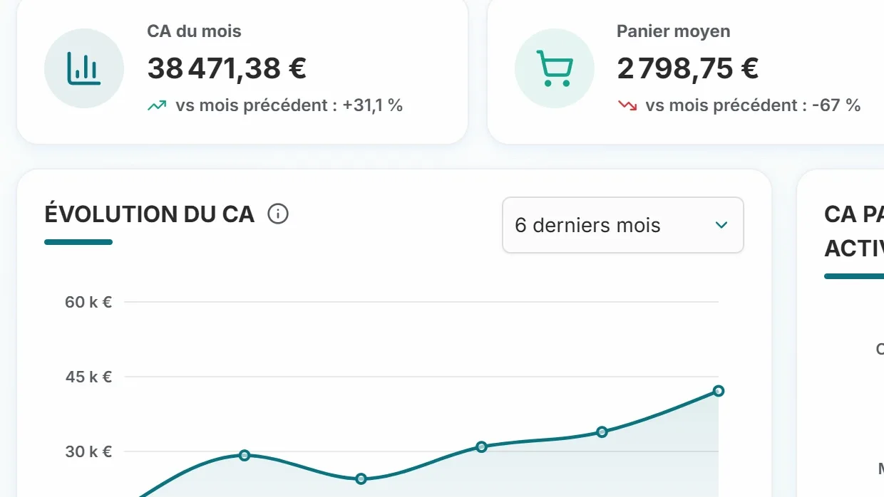 Tableau d’indicateurs financiers VetCoreSolution